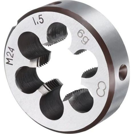 Filière à filetage rond M24 x 1,5, filetage métrique à droite, en acier allié, outil de réparation de filetage (1/4)