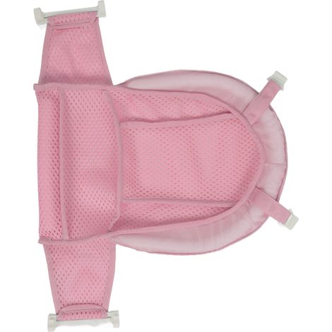 Filet de bain pour bébé, respirant et ajustable, antidérapant, rose, idéal pour la baignoire et la douche de nouveau-né. (1/5)