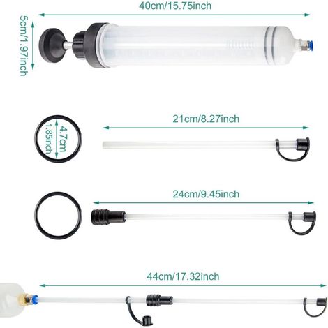Seringue a Huile,Huile Aspiration Seringue-500CC Pompe de Transfert,Pompe D'aspiration D'huile, Huile pour Engrenages Et Extracteur De Liquide De Frein et d'antigel-Outil de Transfert de Pompe à Main