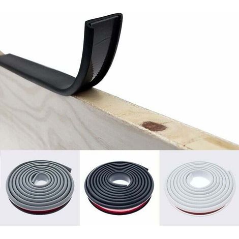 2M Noir Forme de U 25MM Bande de Chant en Melamne Adhesive,Pas de Thermocollant Chêne Chant Plan de Travail Bande de Garniture,Caoutchouc Souple TPE Placage Bois Couvre Chant pour Meubles (1/5)