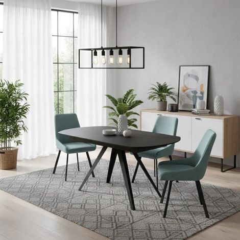 Glide, Tavolo allungabile con top in Ceramica Cemento grigio scuro (90cm X 120/180cm H. 75cm)  Duzzle (1/5)