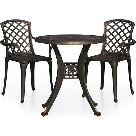 Maison Exclusive - 3-tlg. Bistro-Set Aluminiumguss Bronzen (1/5)