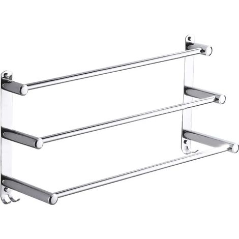 Toallero colgante Toallero con marco de gancho Estante de baño Acero inoxidable 304 Estante de tres barras para cocina doméstica 60 cm L