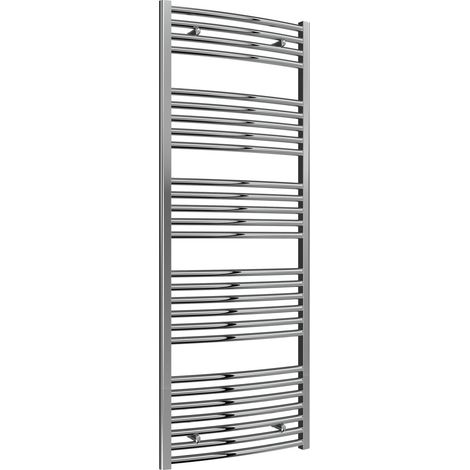 Reina Diva Curved Chrome Electric Towel Rail 1600mm High x 600mm Wide (+ Chrome Weekly Program Element) (1/5)
