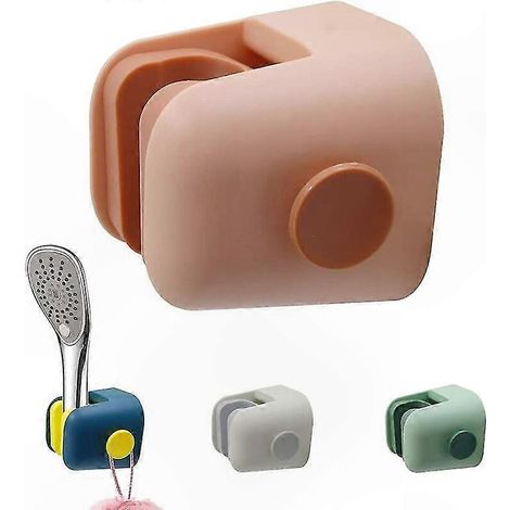 Support mural réglable pour pommeau de douche avec crochet, fixation adhésive imperméable, porte-douche à main pour salle de bain (1/5)