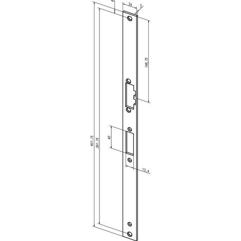 Renovierungsschließblech flach, 24 x 407,75 mm, eckig (---34A35-01) (1/2)
