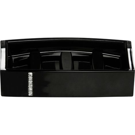 Premier Housewares Black Acrylic and Crystal Soap Dish (1/2)