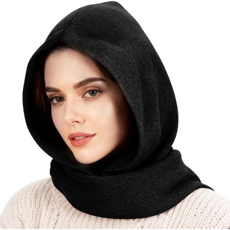 Kapuzenschal 2-in-1 Sturmhaube mit Nackenwärmer, winddicht & warm, Unisex, Schwarz (1/5)