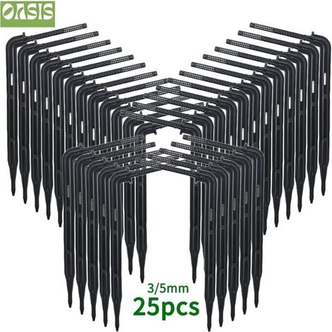 Kit de micro-goutte à flèche courbée (I-50PCS) pour tuyau de 3/5 mm, idéal pour l'arrosage de jardin et de serre.