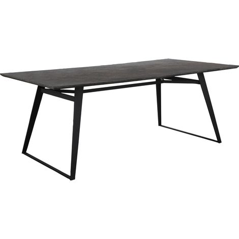 Fuji-Table à manger 200x100 cm 8 places en MarronCadre Gris Noir (1/4)