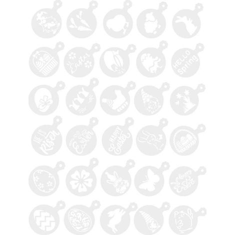30 pochoirs à café sur le thème de Pâques (1/2)