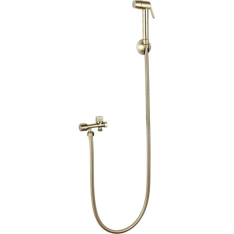 Kit de higiene para inodoro con 2 chorros, dorado macho/hembra, 12 x 17/15 x 21 mm, MTK SANS MARQUE (1/2)