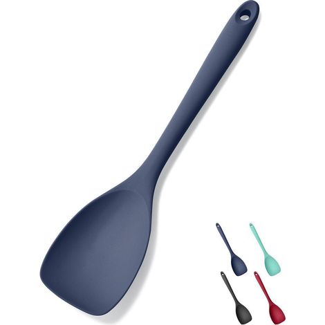 Silikon Kochlöffel 28cm Hitzebeständig bis 315°C Blau Küchenspatel Pfannenwender