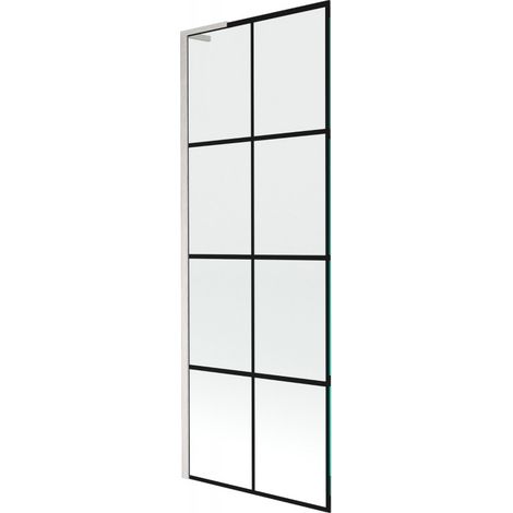 Mexen Next L Badewannen-Wandschirm 1-flügelig 70 x 150 cm, schwarzes Muster, gebürstetes Nickel - 895-070-000-03-77-97 (1/5)