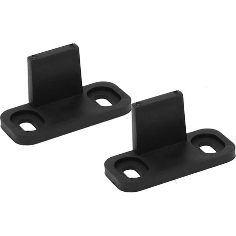 Lot de 2 guides au sol + fixation pour coulissant - Finition : Noir - - KINTECH (1/3)