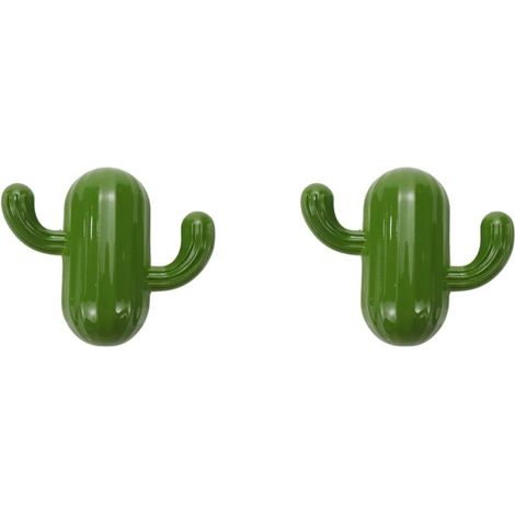 crochets muraux en alliage de zinc de pouce en forme de cactus vert