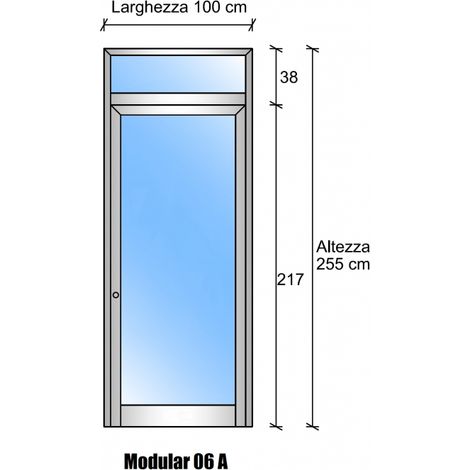 Modulo Continuativo Parete Divisoria in Vetro Trasparente e Alluminio con Porta - H2550xL1000 mm Colore Avorio RAL 1013 - ITALFROM (1/4)