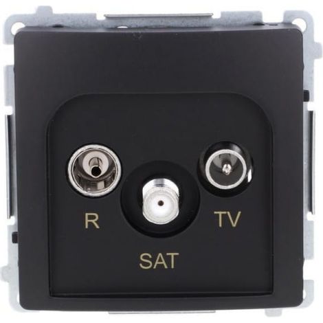 Simon Basic R-TV-SAT presa passante per antenna (modulo), 1 ingresso: 5 MHz-2,4 GHz nero bmzar-SAT10/P.01/49