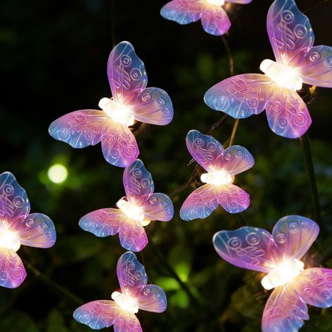 Guirlande Lumineuse Papillon,20 LED Lumières de Fées de Papillons 3m,Papillon Guirlande Lumineuse Décorative,LED en Forme de Papillons,pour Noël,Fête,Mariage,Balcon,Tonnelle,Jardin,Camping (1/5)
