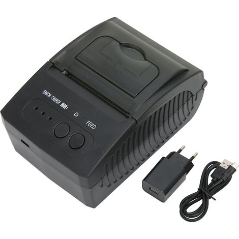 Imprimante thermique ABS avec connexion sans fil, USB et alimentation 5V/1A, outil d'impression rapide 48mm/s pour factures et reçus, compatible 100‑240V.