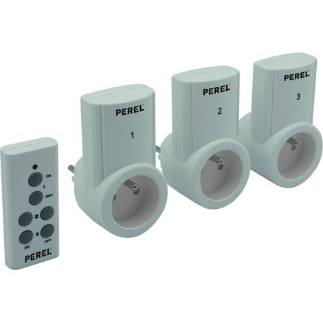 Perel 7500 – 3 N2 Juego de 3 enchufes con mando a distancia (1/2)