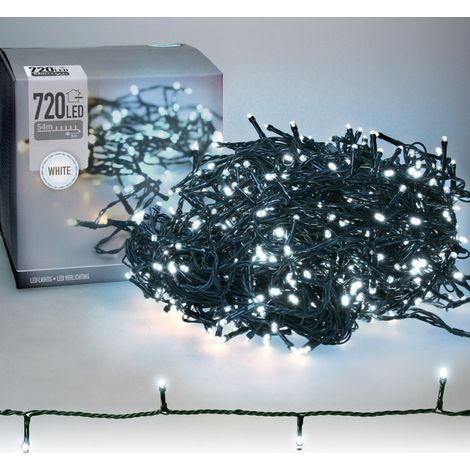 ECD Germany Luces de navidad Guirnalda con 720 Bombillas LED, 54m, Blanco Frío, Decoración Festiva, Guirnalda de Cable 3 m de Longitud Iluminación Brillante y Agradable, IP44 exterior/interior (1/5)