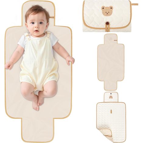 Matelas a Langer de Voyage, 87 x 57cm Tapis à Langer Bébé Portable et Pliable, Pliable Couche Diaper Changer Mat Tapis Bag Compact, Matelas à langer Léger, pour Maison Extérieur Voyage (1/5)
