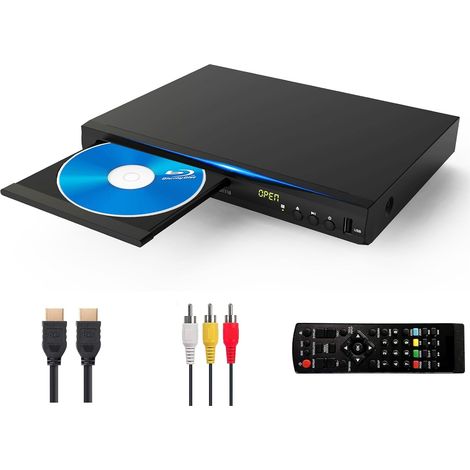 Lecteur DVD Blu-Ray multimédia pour Films et Musique Dolby Audio Full HD 1080p avec Sortie HDMI/Sortie AV/Sortie coaxiale/Disque Blu-Ray pour région B/2 (1/5)