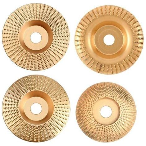 4Pcs Disque Bois Meuleuse, Disque Abrasif en Bois, Disques de Meulage du bois en Carbure de Tungstène pour Façonner, Meuler et Couper - Compatible avec Meuleuses d'angle 115 mm ou 125mm (1/4)