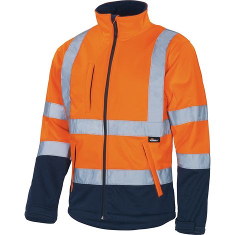 Vizwell Softshelljacke atmungsaktiv, wind- und wasserdicht VW135O Gr. XL orange/marine (1/5)