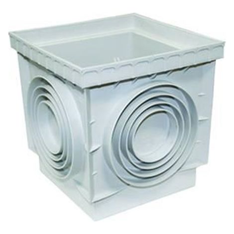 POZZETTO SINGOLO SENZA COPERCHIO - in PP copolimero grigio chiaro  cm.55x55x55h.