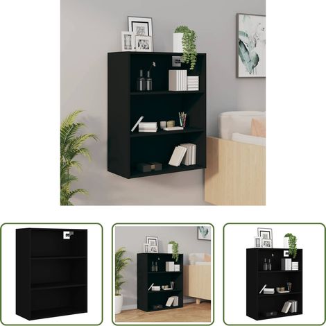 Rangement mural - Armoire murale suspendue Noir 69,5x32,5x90 cm (1/5)