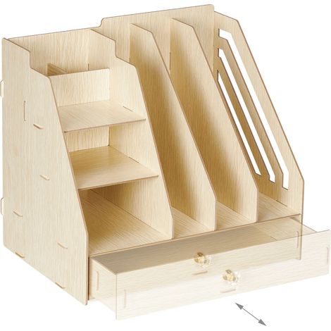 Organizer da scrivania compatto con porta documenti 29,5 x 33 x 24 cm stoccaggio ottimale finitura moderna in MDF nero 130012143