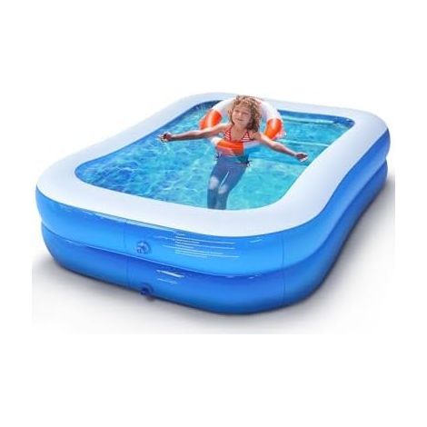 200 x 150 x 50 cm Piscine Gonflable Rectangulaire, PVC Épais Résistant, Double Couche Piscine Enfant Rectangulaire pour Enfants et Adultes, Grande Piscine Familiale pour Balcon ou Intérieur, Jardin (1/5)