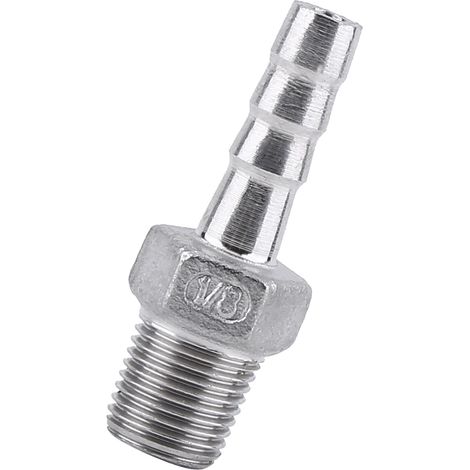 Raccord de tuyau à filetage mâle BSP, connecteur d'extrémité de tuyau à embout cannelé (1/8" x 6 mm) (1/5)
