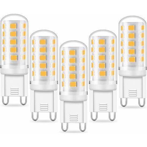 G9 LED Bulb 5W Equivalent 33W 40W G9 Halogen, 420LM, Mini Lamp, Warm White 3000K, No Flicker, AC220-240V, NON-Dimmable, Pack of 5 [Energy Class A+] (1/5)