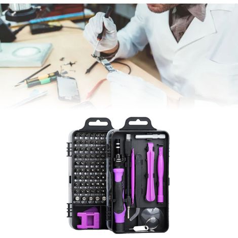 Schraubendreher-Set aus Kohlenstoffstahl, Mehrzweck-Werkzeugset zum Zerlegen elektronischer Geräte und Reparieren von Uhren und Mobiltelefonen, Lila (1/5)