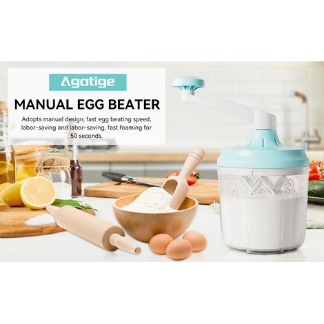 Batteurs Manuels et Fouets a Main, 1200 Ml Mélangeur Fouet Oeufs et Séparateurs Crème Oeufs Manuel Fouet Batteur à œufs Maison Mixeur Manuel Mousseur à Lait Manuel Ménage Batteur Mixeur (1/5)
