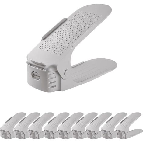 Organisateur de chaussures réglable à deux niveaux, meuble à chaussures compact et peu encombrant pour dortoirs et maisons (1/5)