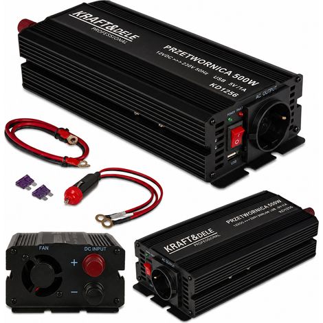 Spannungswandler 12V/230V 500/1000W Reine Sinuswelle Kraft&Dele (1/5)