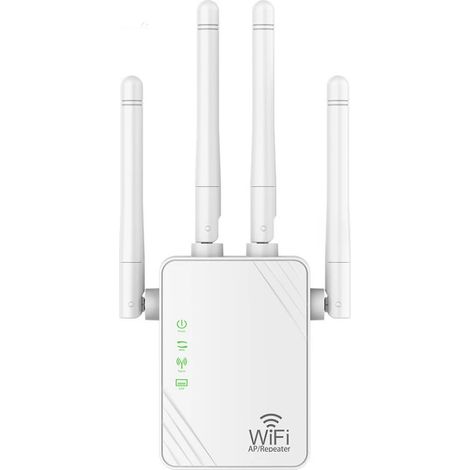 1 répéteur WiFi, débit jusqu'à 1200 Mbps, prise UE, extension de couverture sans zone morte, pour maison et bureau (1/5)