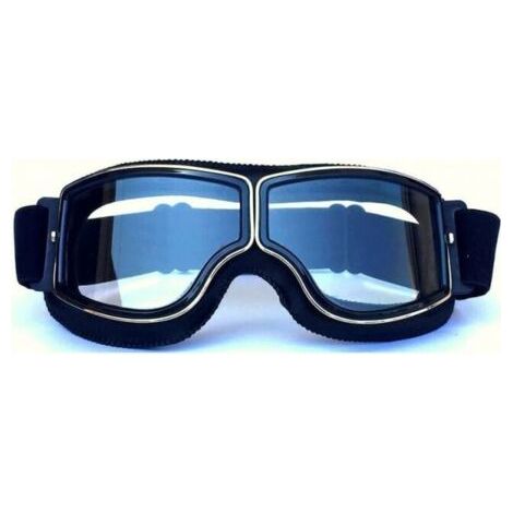 (Cadre noir + lentille transparente) Lunettes de Moto et Jet Lunettes de Protection Masques de Moto 18x8cm (1/5)