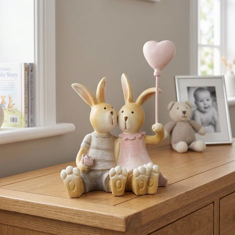 Boy & Girl Spring Rabbits With Love Heart (1/3)