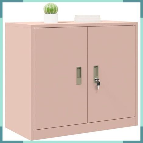 891677 Armoire de rangement Rose 80 x 40 x 70 cm Acier (1/5)