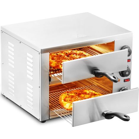 VEVOR Forno elettrico per pizza  per ripiani, 12 pollici, 1700 W, con controllo della temperatura e timer da 0 a 120 minuti, tecnologia di cottura uniforme e vassoio raccogli briciole facile da pulire (1/4)