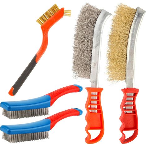 5 Pieces Brosses Métalliques a Main Set Portable Brosse Metallique (1/5)