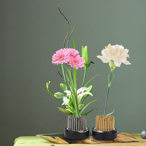2 aiguilles Kenzan rondes en cuivre et acier inoxydable, accessoire pour la composition florale (1/5)