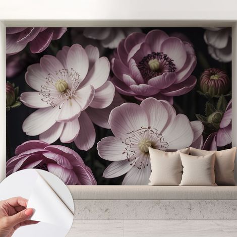 Fotomurale adesivo stickers - murali decorativo - soggiorno moderno - effetto realistico - Eleganza floreale 208x146 cm (1/5)