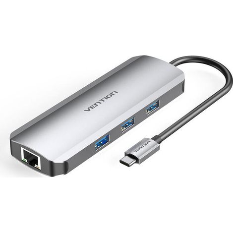 Hub USB Vention TOKHB 100 W Plateado (1/2)