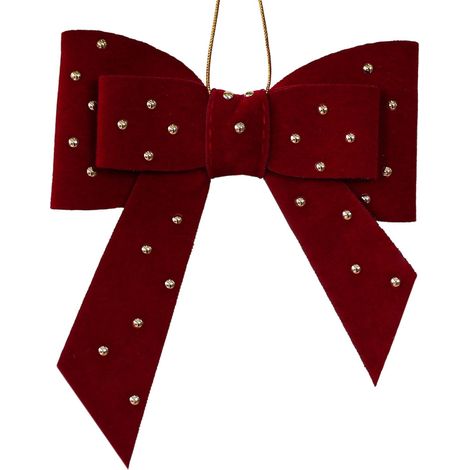 Guirlande De Décoration De Noël - Pendeloque En Velours Rouge - Pour Arbre De Noël Porte Fenêtre Cheminée Jardin - Lot De 1 (1/5)
